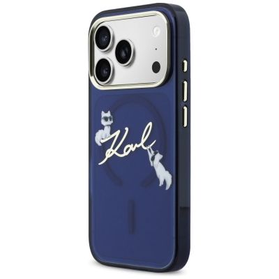 2. Etui Karl Lagerfeld IML Choupettes Karl  Script Logo MagSafe na iPhone 17 Pro - niebieskie
