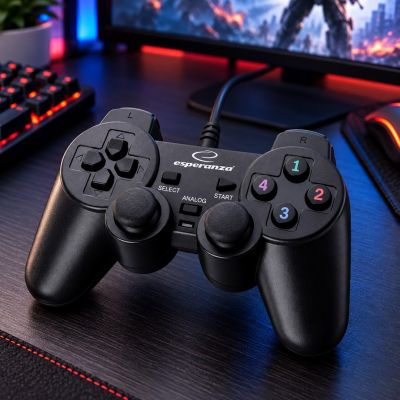 5. Gamepad Esperanza EG102 (PC, PS3; kolor czarny)