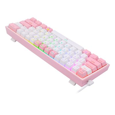 8. REDRAGON K617-RGB Fizz RGB White/Pink klawiatura USB Różowy, Biały
