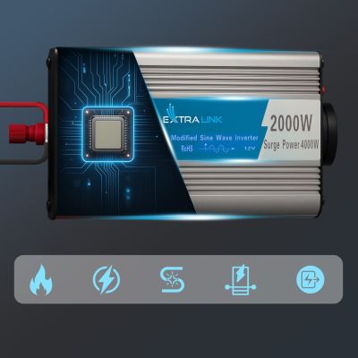 14. Extralink OPIM-2000W | Przetwornica napięcia | samochodowa 12V, 2000W modyfikowany sinus