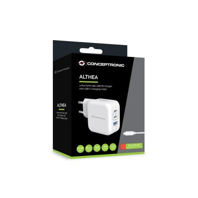 2. Conceptronic ALTHEA17W ładowarka do urządzeń przenośnych Uniwersalne Biały Prąd przemienny Szybkie ładowanie Wewnętrzna