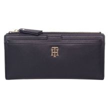Portfel damski Tommy Hilfiger Seasonal Slim czarny - AW0AW08917 0GJ
