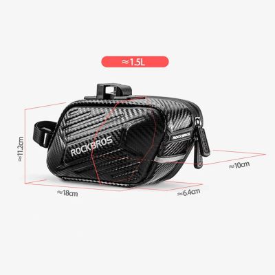 6. Torba rowerowa Rockbros B59 podsiodłowa 1,5L - czarna