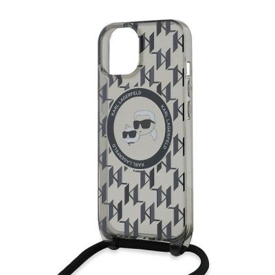 5. Etui Karl Lagerfeld IML Crossbody Monogram Karl & Choupette Head MagSafe na iPhone 15 / 14 / 13 - czarne