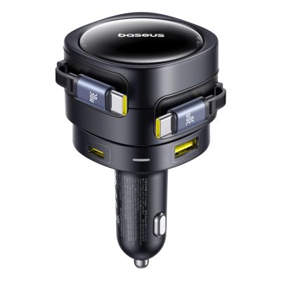 2. Ładowarka samochodowa Baseus Enjoyment Max 90W 2 x kabel USB-C + USB-A + USB-C - czarna