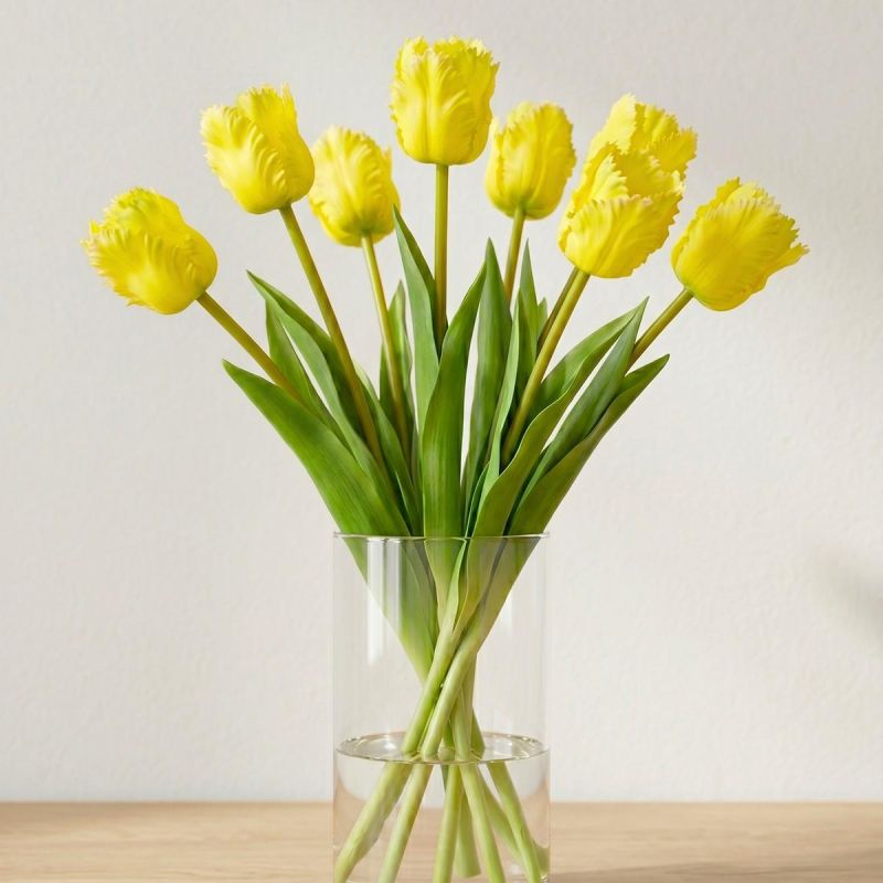 5. TULIPAN CIEMNO ŻÓŁTY 38CM JAK ŻYWY DEKORACJA WIOSENNA