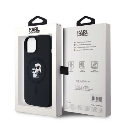 8. Etui Karl Lagerfeld Silicone Karl&Choupette MagSafe na iPhone 15 Plus / 14 Plus - czarne
