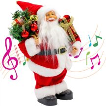 MIKOŁAJ DEKORACYJNY TAŃCZĄCY GRAJĄCY 28CM MICA