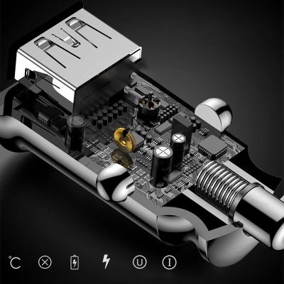 9. Mini ładowarka Baseus Grain Car Charger CCALL-ML01 samochodowa 2x USB-A 3.1A - czarna