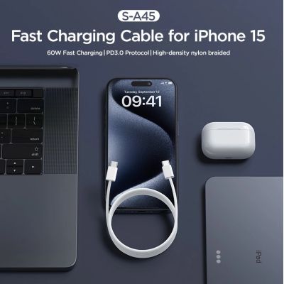 9. Kabel Joyroom Ben Series S-A45 USB-C / USB-C 60W 1 m - biały