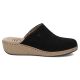 Skórzane klapki na koturnie czarne Filippo DK7567