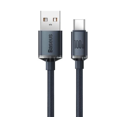 2. Baseus Crystal Shine Series kabel przewód USB do szybkiego ładowania i transferu danych USB Typ A - USB Typ C 100W 2m czarny (CAJY000501)