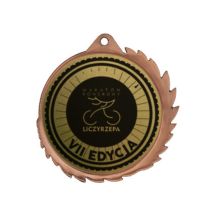 Medal metalowy z grawerowaniem na laminacie