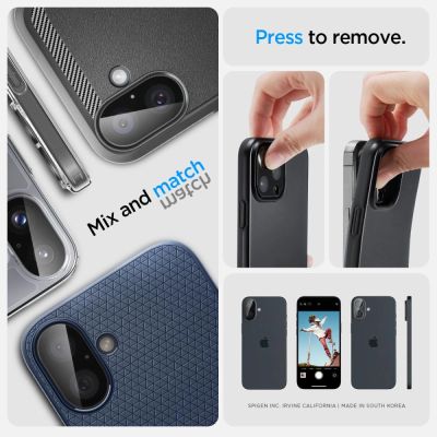 14. Szkło na aparat Spigen Optik GLAS.TR Camera Protector 2-PACK na iPhone 16 / 16 PLUS - czarne