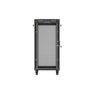 26. LANBERG SZAFA INSTALACYJNA RACK STOJĄCA 19" 24U 600X600 CZARNA DRZWI PERFOROWANE LCD (FLAT PACK) V2