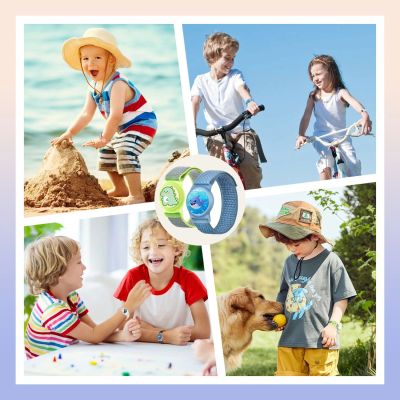 2. Etui z paskiem na Apple AirTag dla dzieci nylonowy pasek na rękę  - z astronautą i czarnym paskiem