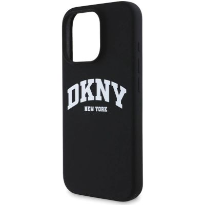6. Etui DKNY Silicone White Printed Logo MagSafe na iPhone 16 Pro Max - czarne