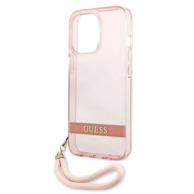 6. Etui Guess Translucent Strap na iPhone 13 Pro / 13 6,1" - różowe