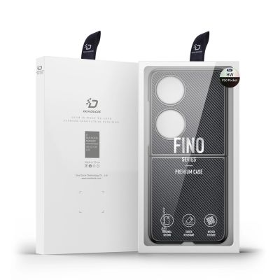 5. Dux Ducis Fino etui pokrowiec pokryty nylonowym materiałem Huawei P50 Pocket czarny