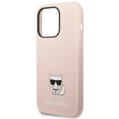 6. Etui Karl Lagerfeld Silicone Choupette Body na iPhone 14 Pro - jasnoróżowe