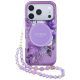 Etui Guess IML Flowers Pearl Strap MagSafe na iPhone 18 Pro Max / 17 Pro Max - fioletowe