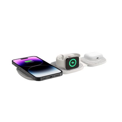 8. Ładowarka Tech-Protect QI15W-A32 indukcyjna 3w1 z MagSafe na smartfon / Apple Watch / AirPods - szara