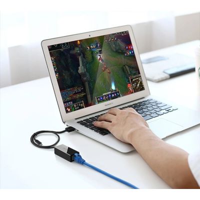 3. Ugreen zewnętrzna karta sieciowa RJ45 - USB 2.0 100 Mbps Ethernet czarny (CR110 20254)