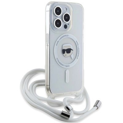 3. Etui Karl Lagerfeld Crossbody IML Karl Head MagSafe na iPhone 15 Pro Max - przezroczyste