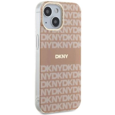 4. Etui DKNY IML Mono & Stripe MagSafe na iPhone 15 / 14 / 13 - różowe