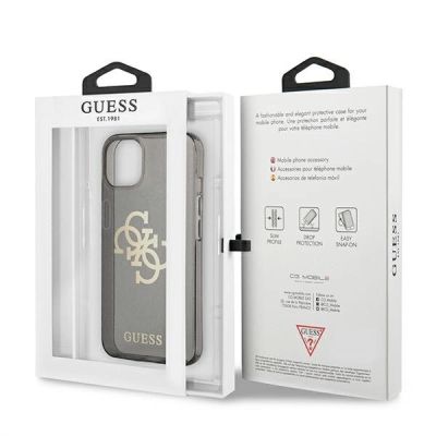 8. Etui Guess Glitter 4G Big Logo na iPhone 13 mini - czarne