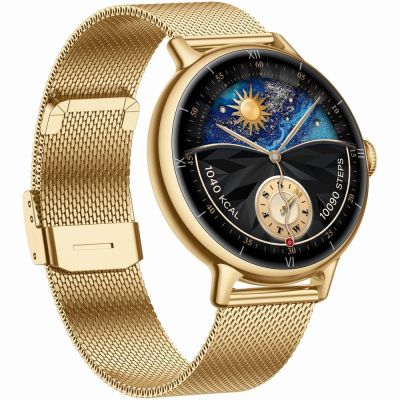 9. Smartwatch Gravity Złoty Bransoleta + Pasek GT33-2