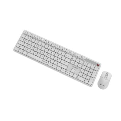 4. GEMBIRD BEZPRZEWODOWY ZESTAW KLAWIATURY + MYSZ SILENT KEY PRO BUSINESS, BIAŁY, UKŁAD US