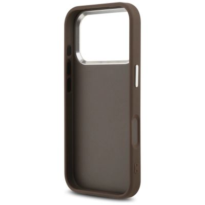 7. Etui Guess 4G Big 4G Classic Logo na iPhone 17 Pro brązowy - srebrne
