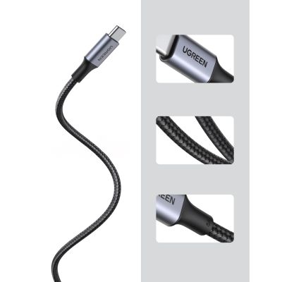 4. Kabel Ugreen US316 USB-C / USB-C 480Mb/s 5A 0.5m - szary