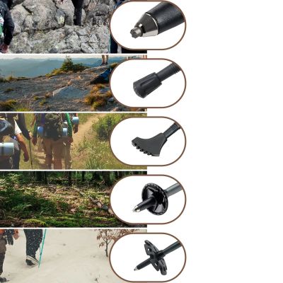 4. Kijek trekkingowy Qunature nordic walking aluminiowy 110 - 130 cm 1 szt. - brązowy
