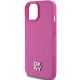 6. Etui DKNY Leather Pattern Metal Logo MagSafe na iPhone 15 / 14 / 13 - różowe