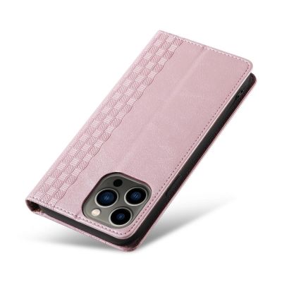 9. Magnet Strap Case etui do iPhone 13 Pro Max pokrowiec portfel + mini smycz zawieszka różowy