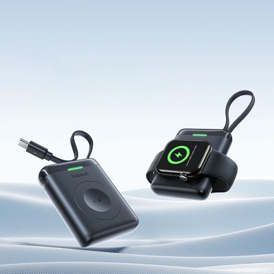 7. Powerbank Baseus EnerFill FW11 5W do Apple Watch z wbudowanym kablem - czarny