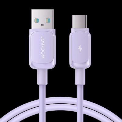 3. Kabel Joyroom Multi-Color Series A14 USB-A / USB-C 3A 1.2 m - fioletowy
