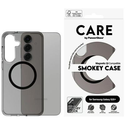 Etui CARE by PanzerGlass Flagship Urban Combat Black QI do Samsung Galaxy S25+ - półprzezroczysty dymny