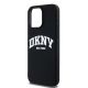 6. Etui DKNY Liquid Silicone White Printed Logo MagSafe na iPhone 14 Pro Max - czarne