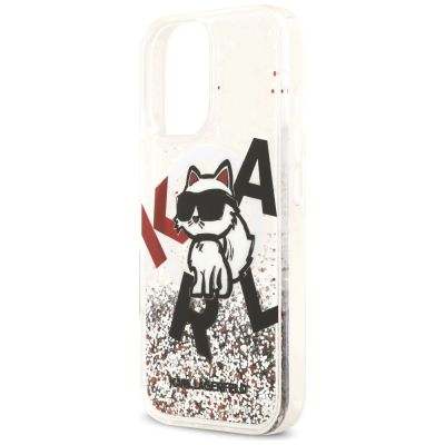 6. Etui Karl Lagerfeld Liquid Glitter Choupette Logo MagSafe na iPhone 17 - przezroczyste