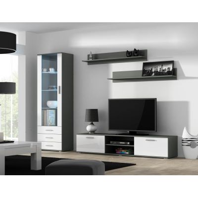 3. Witryna SOHO S1 szary/ biały połysk