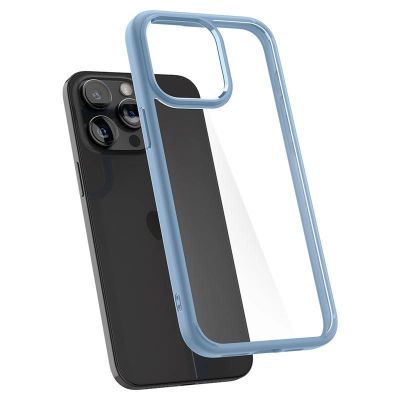 2. Etui Spigen Crystal Hybrid na iPhone 15 Pro Max - przezroczysto-niebieskie