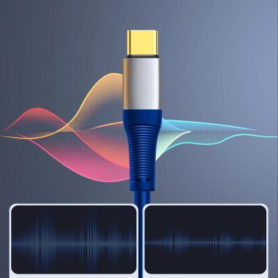 4. Kabel audio Orico AXC-02 USB-C do jack 3.5 mm 20 cm - niebieski