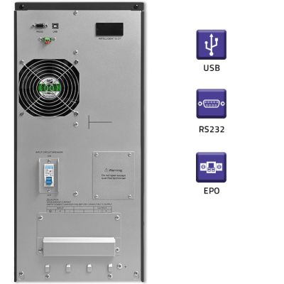 4. QOLTEC ZASILACZ AWARYJNY UPS ON-LINE | PURE SINE WAVE | 6KVA | 4.8KW | LCD | USB