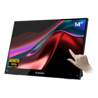 Verbatim Portable 14" FHD Touch Monitor LIGHT Przenośny monitor Czarny 35,6 cm (14") LCD 1920 x 1080 px