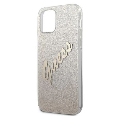 6. Etui Guess Glitter Gradient Script na iPhone 12 mini - złote