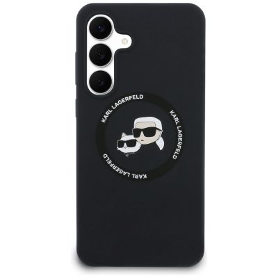 3. Etui Karl Lagerfeld Silicone Karl & Choupette Heads MagSafe na Samsung Galaxy S25 FE - czarne