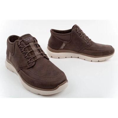 7. Skechers buty męskie Summits Siegul Slip-ins ocieplane brązowe